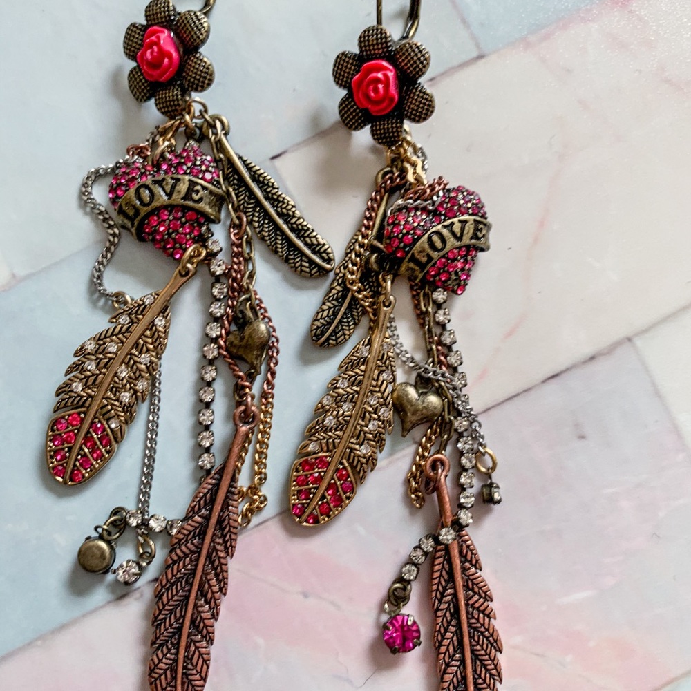 Betsey Johnson Love earrings